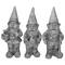 15.75" Gray Gardening Garden Gnomes Outdoor Statues Set